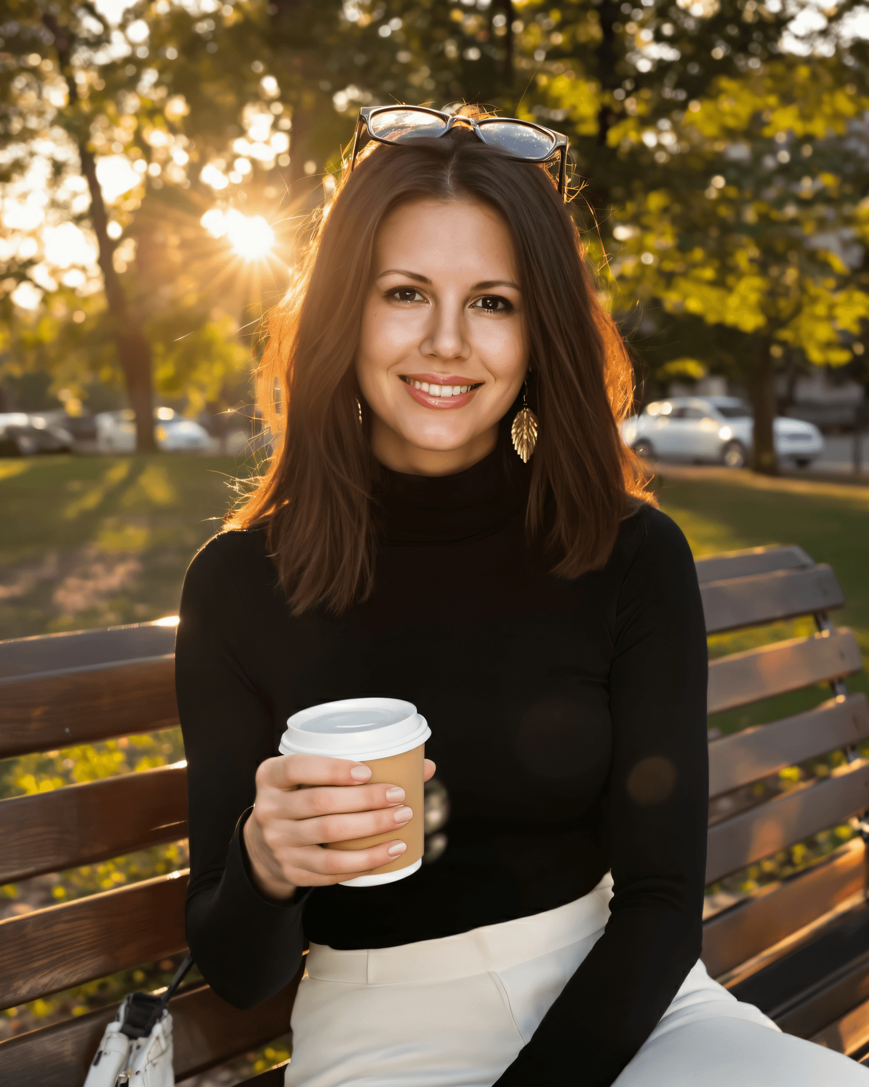 Park bench golden hour