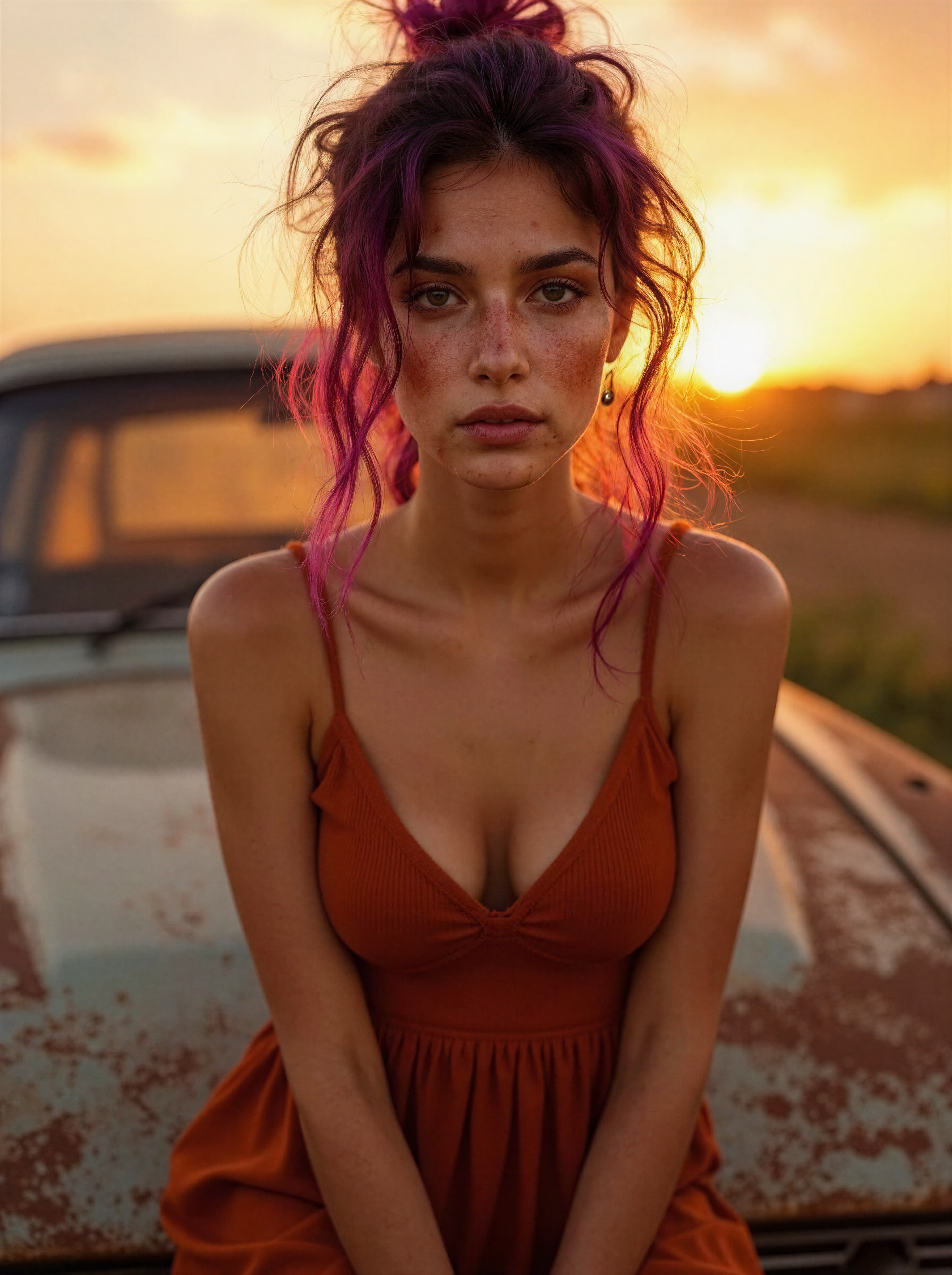 Golden hour car